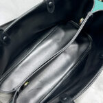 Prada Medium Leather Handbag With Belt 1BA417 Black